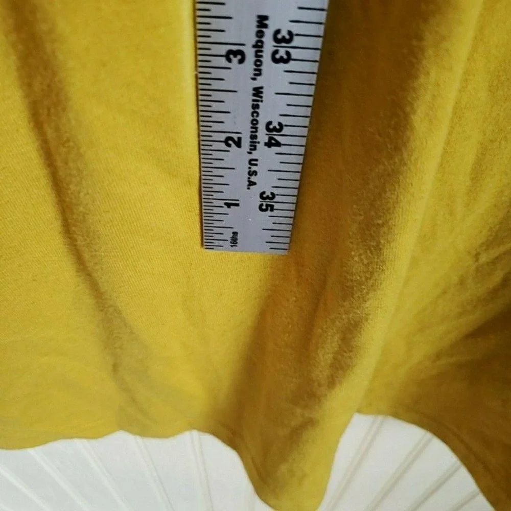 GORLYA Dress Girls 13-14Y Yellow Cold Shoulder Short Sleeve Pockets Knee Length